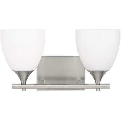 Generation Lighting Designers - Toffino 2-Light Bath Fixture - Brushed Steel - DJV1022BS