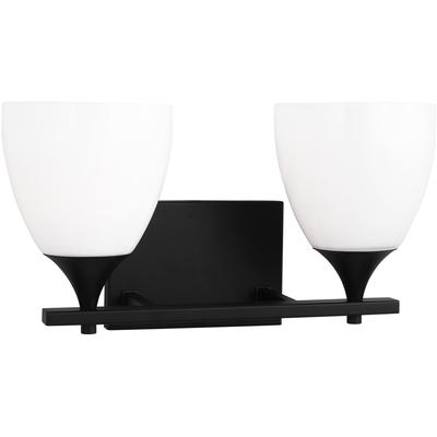 Generation Lighting Designers - Toffino 2-Light Bath Fixture - Midnight Black - DJV1022MBK