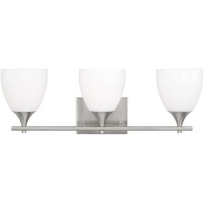 Generation Lighting Designers - Toffino 3-Light Bath Fixture - Brushed Steel - DJV1023BS