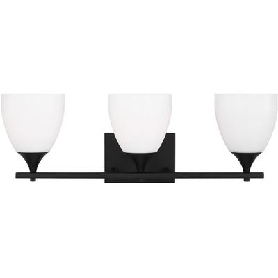 Generation Lighting Designers - Toffino 3-Light Bath Fixture - Midnight Black - DJV1023MBK