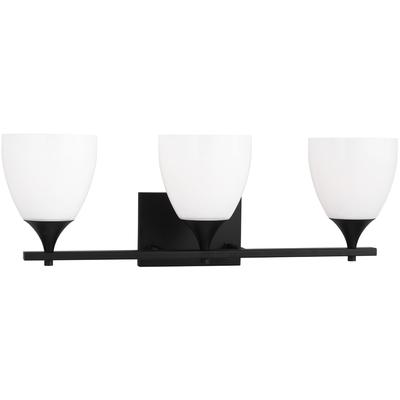 Generation Lighting Designers - Toffino 3-Light Bath Fixture - Midnight Black - DJV1023MBK