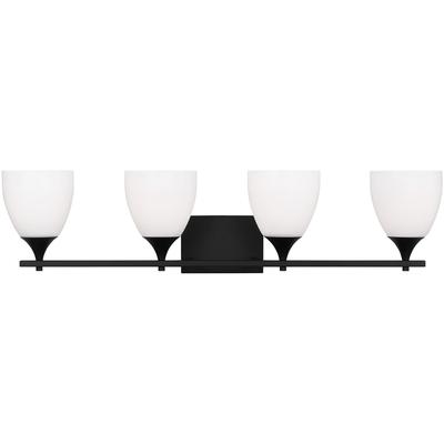 Generation Lighting Designers - Toffino 4-Light Bath Fixture - Midnight Black - DJV1024MBK