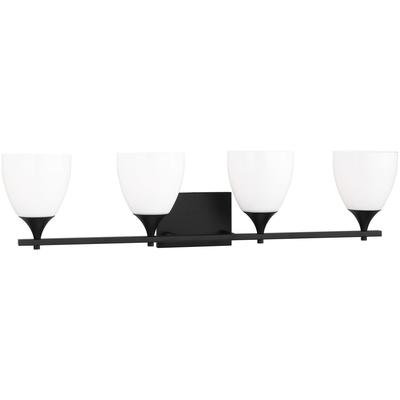 Generation Lighting Designers - Toffino 4-Light Bath Fixture - Midnight Black - DJV1024MBK