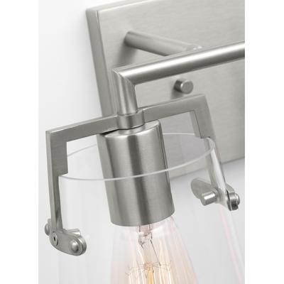 Generation Lighting Designers - Crofton 2-Light Bath Vanity Fixture - Brushed Steel - DJV1032BS