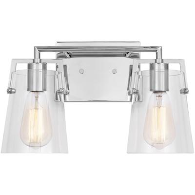 Generation Lighting Designers - Crofton 2-Light Bath Vanity Fixture - Chrome - DJV1032CH