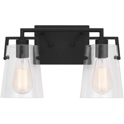 Generation Lighting Designers - Crofton 2-Light Bath Vanity Fixture - Midnight Black - DJV1032MBK