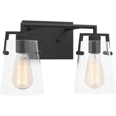 Generation Lighting Designers - Crofton 2-Light Bath Vanity Fixture - Midnight Black - DJV1032MBK