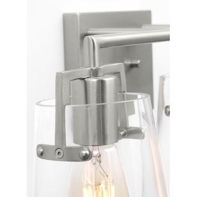 Generation Lighting Designers - Crofton 3-Light Bath Vanity Fixture - Brushed Steel - DJV1033BS