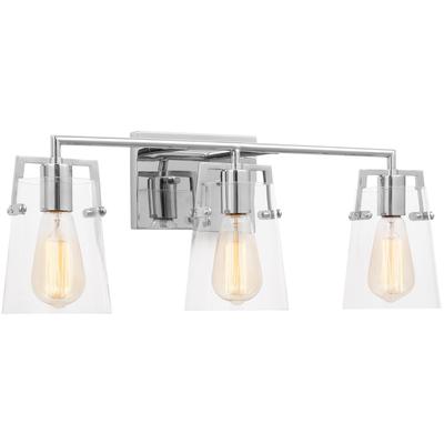 Generation Lighting Designers - Crofton 3-Light Bath Vanity Fixture - Chrome - DJV1033CH