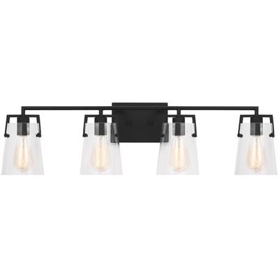 Generation Lighting Designers - Crofton 4-Light Bath Vanity Fixture - Midnight Black - DJV1034MBK