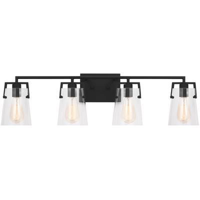 Generation Lighting Designers - Crofton 4-Light Bath Vanity Fixture - Midnight Black - DJV1034MBK