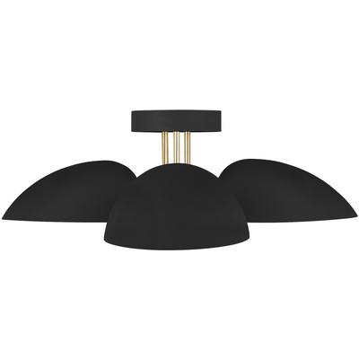 Generation Lighting Designers - Jane Semi-Flush Mount - Midnight Black - EF1023MBK