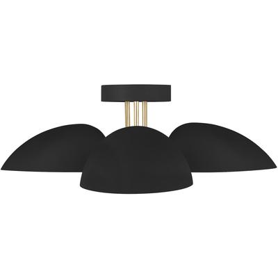 Generation Lighting Designers - Jane Semi-Flush Mount - Midnight Black - EF1023MBK