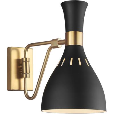 Generation Lighting Designers - Joan Task Sconce - Midnight Black - EW1061MBK