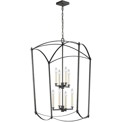 Generation Lighting Designers - Thayer Extra Large Lantern Pendant - Smith Steel - F3324/8SMS