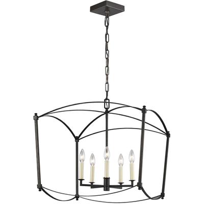Generation Lighting Designers - Thayer Wide Lantern Pendant - Smith Steel - F3325/5SMS