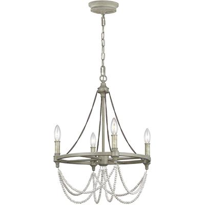 Generation Lighting Designers - Beverly Small Chandelier - French Washed Oak/Distressed White Wood - F3331/4FWO/DWW