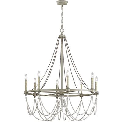 Generation Lighting Designers - Beverly Large Chandelier - French Washed Oak/Distressed White Wood - F3332/8FWO/DWW