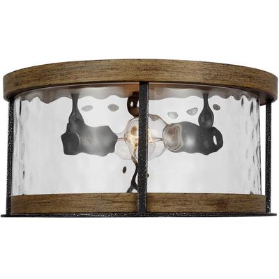 Generation Lighting Designers - Angelo Flush Mount - Distressed Weathered Oak/Slate Grey Metal - FM530DWK/SGM