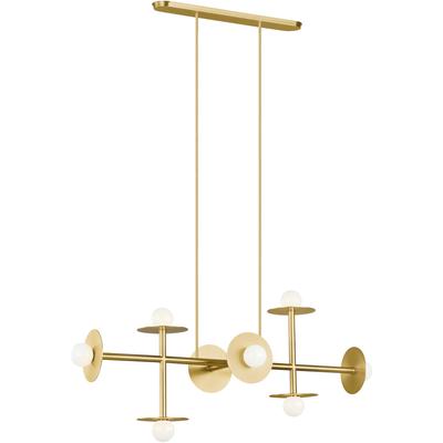 Generation Lighting Designers - Nodes Large Linear Chandelier - Burnished Brass - KC1008BBS