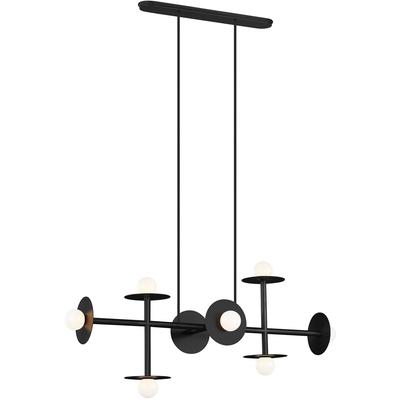 Generation Lighting Designers - Nodes Large Linear Chandelier - Midnight Black - KC1008MBK