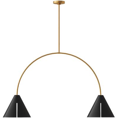 Generation Lighting Designers - Cambre Large LED Linear Chandelier - Midnight Black/Burnished Brass - KC1102MBKBBS-L1