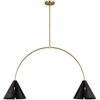 Generation Lighting Designers - Cambre Large LED Linear Chandelier - Midnight Black/Burnished Brass - KC1102MBKBBS-L1