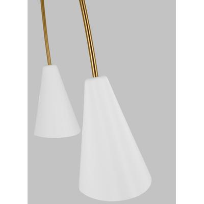 Generation Lighting Designers - Cambre Large LED Linear Chandelier - Matte White/Burnished Brass - KC1102MWTBBS-L1