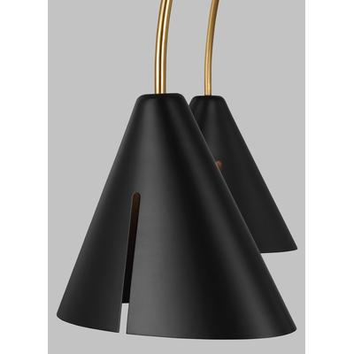 Generation Lighting Designers - Cambre Large LED Chandelier - Midnight Black/Burnished Brass - KC1113MBKBBS-L1