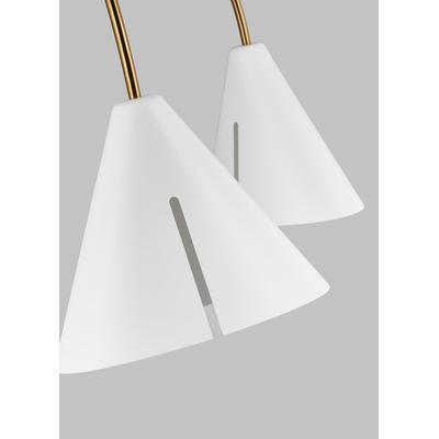 Generation Lighting Designers - Cambre Large LED Chandelier - Matte White/Burnished Brass - KC1113MWTBBS-L1