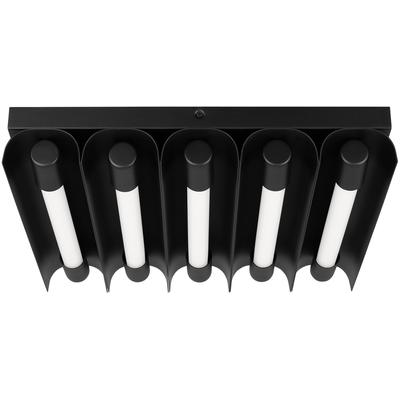 Generation Lighting Designers - Carson 5-Light Flush Mount - Midnight Black - KF1095MBK
