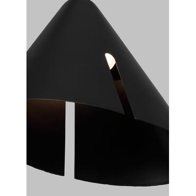 Generation Lighting Designers - Cambre Small LED Pendant - Midnight Black/Burnished Brass - KP1121MBKBBS-L1