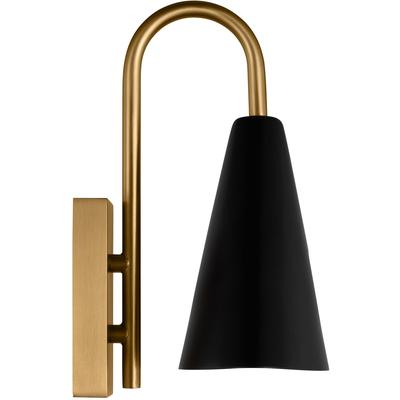 Generation Lighting Designers - Cambre Small LED Task Sconce - Midnight Black/Burnished Brass - KW1131MBKBBS-L1