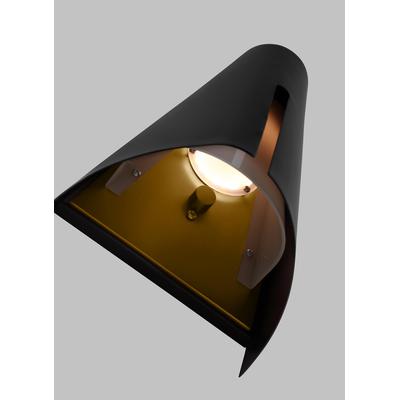 Generation Lighting Designers - Cambre Small LED Sconce - Midnight Black/Burnished Brass - KW1141MBKBBS-L1