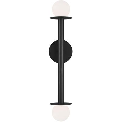 Generation Lighting Designers - Nodes Double Sconce - Midnight Black - KWL1012MBK