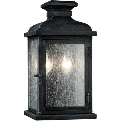 Generation Lighting Designers - Pediment Outdoor Small Lantern - Dark Weathered Zinc - OL11100DWZ
