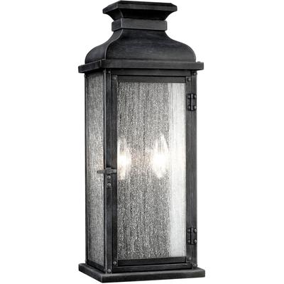 Generation Lighting Designers - Pediment Outdoor Medium Lantern - Dark Weathered Zinc - OL11101DWZ