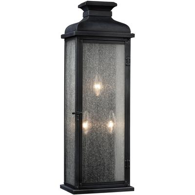 Generation Lighting Designers - Pediment Outdoor Large Lantern - Dark Weathered Zinc - OL11102DWZ