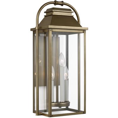 Generation Lighting Designers - Wellsworth Medium Outdoor Lantern - Painted Distressed Brass - OL13201PDB