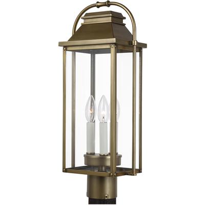 Generation Lighting Designers - Wellsworth Outdoor Post Lantern - Painted Distressed Brass - OL13207PDB