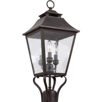 Generation Lighting Designers - Galena Small Outdoor Post Lantern - Sable - OL14406SBL