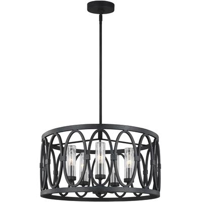 Generation Lighting Designers - Patrice Outdoor Chandelier - Dark Weathered Zinc - OLF3222/5DWZ