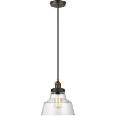 Generation Lighting Designers - Baskin Chimney Pendant - Painted Aged Brass/Dark Weathered Zinc - P1348PAGB/DWZ