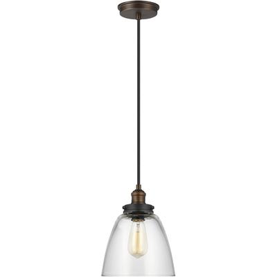 Generation Lighting Designers - Baskin Dome Pendant - Painted Aged Brass/Dark Weathered Zinc - P1349PAGB/DWZ