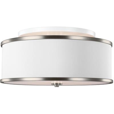 Generation Lighting Designers - Lennon Medium Semi-Flush Mount - Satin Nickel - SF339SN