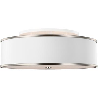 Generation Lighting Designers - Lennon Large Semi-Flush Mount - Satin Nickel - SF340SN