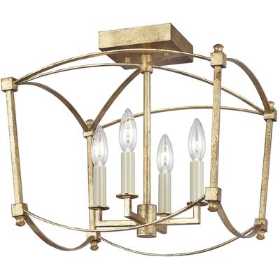 Generation Lighting Designers - Thayer Semi-Flush Mount - Antique Gild - SF350ADB