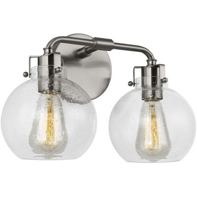 Generation Lighting Designers - Clara 2-Light Vanity Fixture - Satin Nickel - VS24402SN