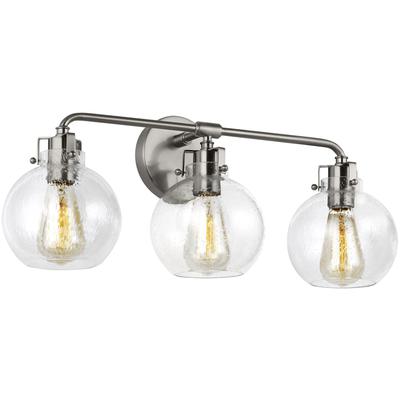Generation Lighting Designers - Clara 3-Light Vanity Fixture - Satin Nickel - VS24403SN