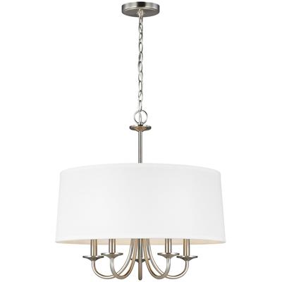 Generation Lighting - Seville 5-Light Shade Chandelier - Brushed Nickel - 3320205-962